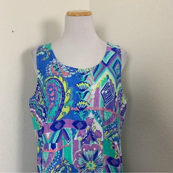 Escape By Habitat Tiered Maxi Dress Womens M Tropical Floral Resort Rayon Tencel - Picture 14 of 17